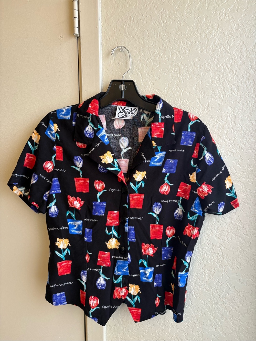 Black Floral Button-up Shirt